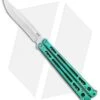 Hom Design Chimera Premium Balisong Knife Green Ti/CF (4.75 Satin) -eos || Kershaw || Spyderco Shop Hom Designs Chimera Premium Butterfly Knife Teel Green Ano Satin BHQ 100557 jr