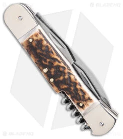 Hubertus 7.75" Large Lever Lock Automatic Knife (3.4" Satin) -eos || Kershaw || Spyderco Shop Hubertus 7.75in Large LL Auto Satin 3 Blade BHQ 178388 jr side