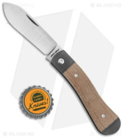 Jack Wolf Knives K9 Jack Slip Joint Pocket Knife Natural Micarta (2.9" Satin) -eos || Kershaw || Spyderco Shop Jack Wolf Knives K9 Jack SJ Pocket Knife Natural Micarta Satin BHQ 141935 jr bottlecap