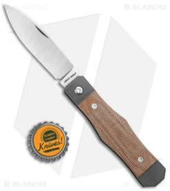 Jack Wolf Knives Vampire Jack Slip Joint Knife Natural Micarta (3" Satin) -eos || Kershaw || Spyderco Shop Jack Wolf Knives Vampire Jack SJ Natural Micarta Satin BHQ 141924 jr bottlecap
