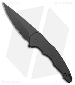Jake Hoback Knives OneSam Frame Lock Knife Black SW Titanium(3.25" Black SW)