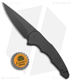 Jake Hoback Knives OneSam Frame Lock Knife Black SW Titanium(3.25" Black SW) -eos || Kershaw || Spyderco Shop Jake Hoback Knives OneSam FL Black SW Ti Black SW BHQ 178975 jr bottlecap
