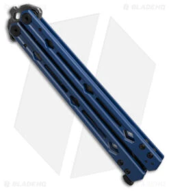 Kershaw Lucha Balisong Butterfly Knife Blue (4.5" Blackwash) 5150BLUBW -eos || Kershaw || Spyderco Shop Kershaw Lucha Balisong Butterfly Knife Blue 4in BSW BHQ 117077 td side