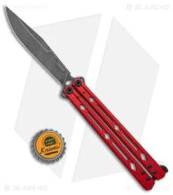 Kershaw Lucha Balisong Butterfly Knife Red (4.5" Blackwash) 5150RDBW -eos || Kershaw || Spyderco Shop Kershaw Lucha Balisong Butterfly Red Blackwash 5150RDBW BHQ 117070 jr bottlecap
