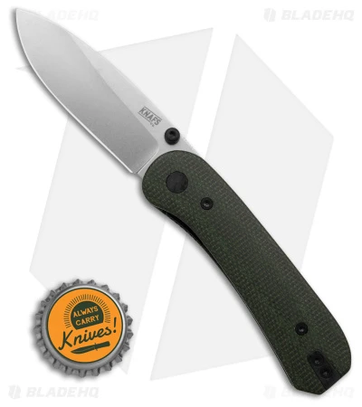 KNAFS Lander Knife Contoured Green Micarta (2.75" 14C28N Stonewash) 7 KNAFS Lander Knife Contoured Green Micarta (2.75" 14C28N Stonewash) - Image 5