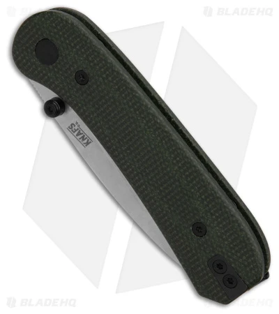 KNAFS Lander Knife Contoured Green Micarta (2.75" 14C28N Stonewash) 4 KNAFS Lander Knife Contoured Green Micarta (2.75" 14C28N Stonewash) - Image 2