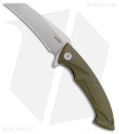 Kubey Anteater Nest Liner Lock Knife Green G-10 (3.5" Satin)