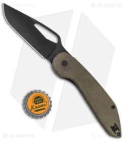 Luft Concepts Avant Liner Lock Knife Green Micarta (3" Black PVD) -eos || Kershaw || Spyderco Shop Luft Concepts Avant Green Micarta Black PVD BHQ 147314 jr bottlecap