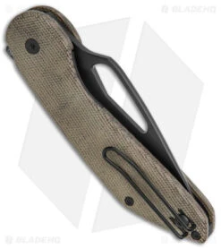 Luft Concepts Avant Liner Lock Knife Green Micarta (3" Black PVD) -eos || Kershaw || Spyderco Shop Luft Concepts Avant Green Micarta Black PVD BHQ 147314 jr side