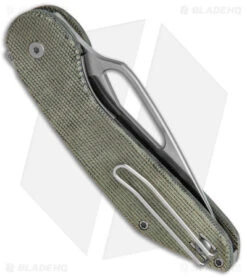 Luft Concepts Avant Liner Lock Knife Black Micarta (3" Satin) -eos || Kershaw || Spyderco Shop Luft Concepts Avant Green Micarta Satin BHQ 147316 jr side