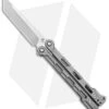 Mantis Flux Tanto Balisong Butterfly Knife Bead Blasted Titanium (4.5" Satin) -eos || Kershaw || Spyderco Shop Mantis Bali Song Flux Gray Satin Tanto BHQ 144832 jr