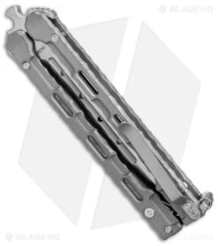 Mantis Mothra Dagger Balisong Butterfly Knife Titanium (4.5" Satin) -eos || Kershaw || Spyderco Shop Mantis Bali Song Monthra Dark Gray Dagger Satin BHQ 147753 jr side