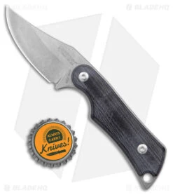Mercury Kali Clip Point Mini Fixed Blade Knife Black G10 (2.25" SW) -eos || Kershaw || Spyderco Shop Mercury Kali CP Mini Fixed Blade Black Micarta SW BHQ 179580 jr bottlecap