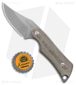 Mercury Kali Clip Point Mini Fixed Blade Knife Green Micarta (2.25" SW) -eos || Kershaw || Spyderco Shop Mercury Kali CP Mini Fixed Blade Green Micarta SW BHQ 179585 jr bottlecap