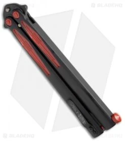 Microtech Tachyon III Balisong Butterfly Knife (4.5" Black/Red) 173-1BW -eos || Kershaw || Spyderco Shop Microtech Tachyon III Balisong Butterfly Black Red 173 1BW BHQ 68860 jr side
