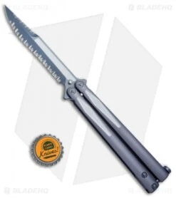 Microtech Tachyon III Balisong Butterfly Knife (4.5" Gray Full Serr) 173-D3GW -eos || Kershaw || Spyderco Shop Microtech Tachyon III Balisong Butterfly Gray Full Serr 173 D3GW BHQ 72397 jr bottlecap