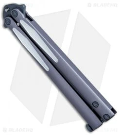 Microtech Tachyon III Balisong Butterfly Knife (4.5" Gray Full Serr) 173-D3GW -eos || Kershaw || Spyderco Shop Microtech Tachyon III Balisong Butterfly Gray Full Serr 173 D3GW BHQ 72397 jr spine