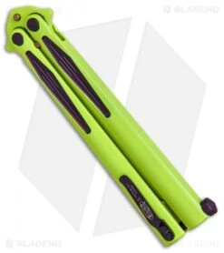 Microtech Tachyon III Balisong Butterfly Incredible (4.5" Green/Purple) 173-1IH -eos || Kershaw || Spyderco Shop Microtech Tachyon III incredible green purple 1731IH BHQ 68760 er side