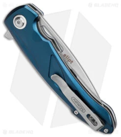 Mikov Elipt Liner Lock Knife Blue Aluminum (3.75" Stonewash) -eos || Kershaw || Spyderco Shop Mikov Elipt Linerlock Knife Blue Aluminum 3in SW BHQ 147757 td BHQ 147757 td side