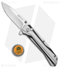 Mtech Knives Button Lock Knife Gray Aluminum (3.75" Satin) -eos || Kershaw || Spyderco Shop Mtech USA Manual Folding Knife Satin BHQ 94987 jr bottlecap