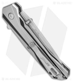 Mtech Knives Button Lock Knife Gray Aluminum (3.75" Satin) -eos || Kershaw || Spyderco Shop Mtech USA Manual Folding Knife Satin BHQ 94987 jr side