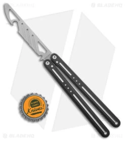 Nabalis The Morse Butterfly Balisong Trainer Black Aluminum (3.75" Steel) -eos || Kershaw || Spyderco Shop Nabalis The Morse Butterfly Balisong Trainer Black Aluminum Steel BHQ 175008 jr bottlecap