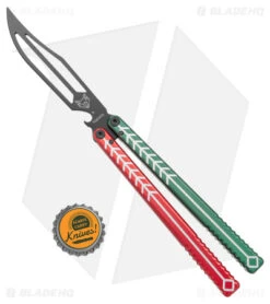 Nabalis Vulp Butterfly Balisong Trainer Red/Green (4.4" Black) -eos || Kershaw || Spyderco Shop Nabalis Vulp Butterfly Balisong Trainer Red and Green Black HW Black BHQ 176845 jr bottlecap