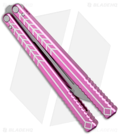 Nabalis + Will Hirsch The Vulp Butterfly Balisong Trainer Pink Al (4.4" BB) 5 Nabalis + Will Hirsch The Vulp Butterfly Balisong Trainer Pink Al (4.4" BB) - Image 3