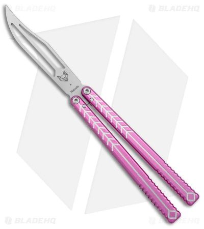 Nabalis + Will Hirsch The Vulp Butterfly Balisong Trainer Pink Al (4.4" BB) 3 Nabalis + Will Hirsch The Vulp Butterfly Balisong Trainer Pink Al (4.4" BB)