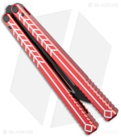 Nabalis + Will Hirsch The Vulp Butterfly Balisong Trainer Red (4.4" Black) -eos || Kershaw || Spyderco Shop Nabalis Will Hirsch The Vulp Butterfly Balisong Trainer Red Black BHQ 175006 jr side