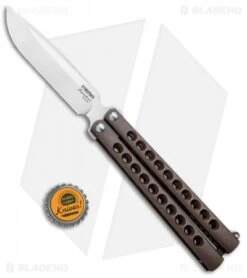 Pena Knives Mid-Tech Penasong Butterfly Knife Bronze Titanium (4.5" Satin) -eos || Kershaw || Spyderco Shop Pena Knives Production Penasong Bronze BHQ 95357 jr bottlecap