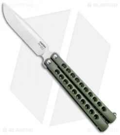 Pena Knives Mid-Tech Penasong Butterfly Knife Green Titanium (4.5" Satin)