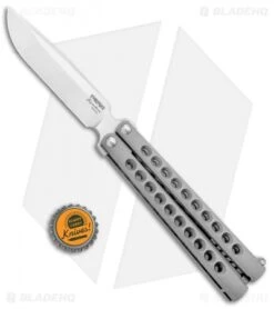 Pena Knives Mid-Tech Penasong Butterfly Knife Titanium (4.5" Satin) -eos || Kershaw || Spyderco Shop Pena Knives Production Penasong Ti BHQ 95358 jr bottlecap