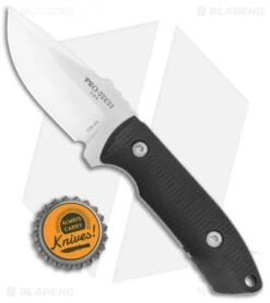 Pro-Tech George SBR Fixed Blade Knife Black G-10 (3.25" Satin) Leather Sheath -eos || Kershaw || Spyderco Shop Pro Tech George SBR Fixed Blade Black G 10 Satin BHQ 126221 jr bottlecap