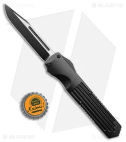 Prometheus Design Audax OTF Automatic Knife Black (3.5" Two Tone) -eos || Kershaw || Spyderco Shop Prometheus Design Audax OTF Auto Black TT BHQ 180075 jr bottlecap