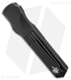 Prometheus Design Audax OTF Automatic Knife Black (3.5" Two Tone) -eos || Kershaw || Spyderco Shop Prometheus Design Audax OTF Auto Black TT BHQ 180075 jr side