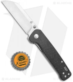 QSP Penguin Liner Lock Knife Black G-10/Carbon Fiber (3.12" Satin D2) -eos || Kershaw || Spyderco Shop QSP Knife Penguin LL CF Overlay G 10 Satin QS130 E BHQ 120235 jr bottlecap