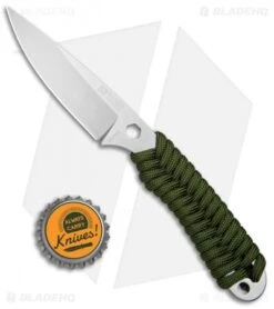 Rainier Knives Fastpak Fixed Blade Knife OD Green Paracord (2.8" Stonewash) -eos || Kershaw || Spyderco Shop Rainer Knives Fastpak OD Green Paracord SW BHQ 77234 jr bottlecap 2