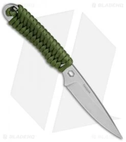 Rainier Knives Fastpak Fixed Blade Knife OD Green Paracord (2.8" Stonewash) -eos || Kershaw || Spyderco Shop Rainer Knives Fastpak OD Green Paracord SW BHQ 77234 jr spine