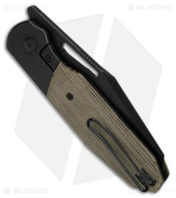 Renegade Provisions G.O.M. Frame Lock Knife Ti/Green Micarta (3.25" Black SW) -eos || Kershaw || Spyderco Shop Renegade Provisions GOM FLK Ti Green Micarta 3in Black SW BHQ 178587 td wire