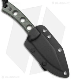 SENCUT Waxahachie Fixed Blade Knife Dark Green Micarta (3.7" Black SW) SA11C -eos || Kershaw || Spyderco Shop Sencut Waxahachie Fixed Blade Dark Green Micarta Black SW BHQ 164928 jr sheath