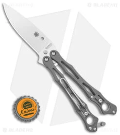Spyderco SmallFly 2 Butterfly Knife Gray G-10 (3.4" Satin CPM Cru-Wear) -eos || Kershaw || Spyderco Shop Spyderco SmallFly 2 Butterfly Knife Gray G 10 3in Satin w CPM Cru Wear BHQ 151860 td size