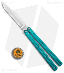 Squid Industries Krake Raken Bowie V2.5 Balisong Knife Teal (4.5" Satin) -eos || Kershaw || Spyderco Shop Squid Industries Krake Raken Bowie V2 5 Balisong Knife Teal 4in 5cm Satin td size jr