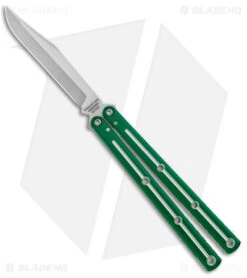 Squid Industries Krake Raken Bowie V2.5 Balisong Dual Tone Green (4.5" Satin)