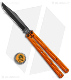 Squid Industries Krake Raken Bowie V2.5 Balisong Knife Orange (4.5" Inked) -eos || Kershaw || Spyderco Shop Squid Industries Krake Raken Bowie V2.5 Balisong Orange Inked BHQ 178861 jr bottlecap