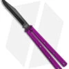 Squid Industries Krake Raken Bowie V2.5 Balisong Knife Purple (4.5" Inked) -eos || Kershaw || Spyderco Shop Squid Industries Krake Raken Bowie V2.5 Balisong Purple Inked BHQ 180385 jr