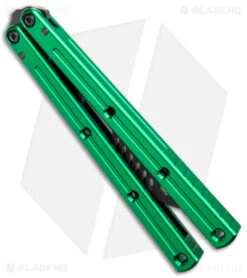 Squid Industries Krake Raken Butterfly Balisong Trainer V2.5 Inked Green (Inked) -eos || Kershaw || Spyderco Shop Squid Industries Krake Raken Butterfly Balisong Trainer V2.5 Inked Green Black BHQ 175177 jr side