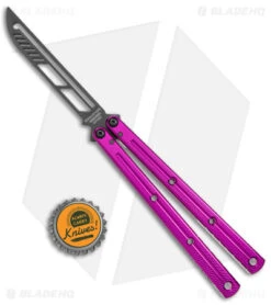 Squid Industries Krake Raken Butterfly Trainer V2.5 Inked Purple (4.4" Black) -eos || Kershaw || Spyderco Shop Squid Industries Krake Raken Butterfly Trainer V2.5 Purple Black BHQ 177950 jr bottlecap