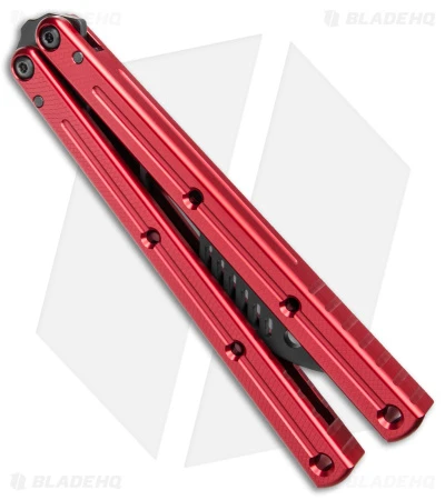 Squid Industries Krake Raken V2.5 Balisong Trainer Inked Red (4.4" Black) 5 Squid Industries Krake Raken V2.5 Balisong Trainer Inked Red (4.4" Black) - Image 3
