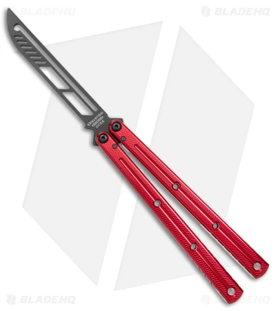 Squid Industries Krake Raken V2.5 Balisong Trainer Inked Red (4.4" Black) 3 Squid Industries Krake Raken V2.5 Balisong Trainer Inked Red (4.4" Black)